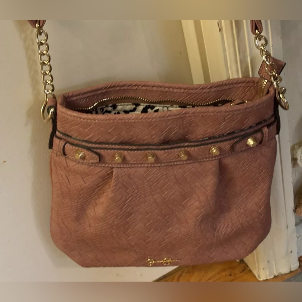 Jessica Simpson Nessa Pink Leather Crossbody